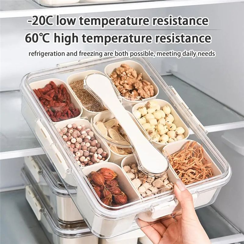 9 Compartments Divided Serving - Food Snacks Box review and price