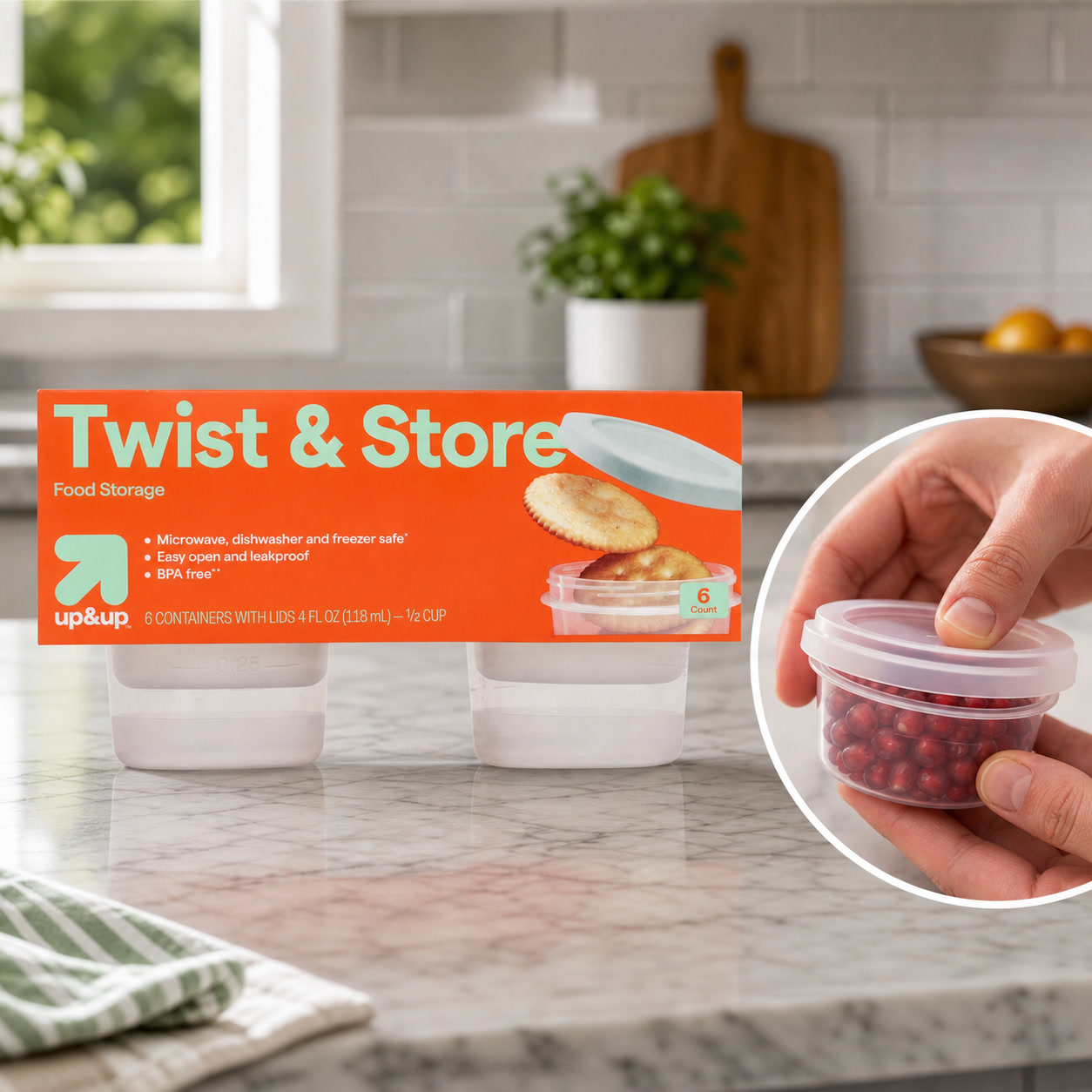 6ct Round Twist-Lock Food Stor - Food Prep Snacks review and price